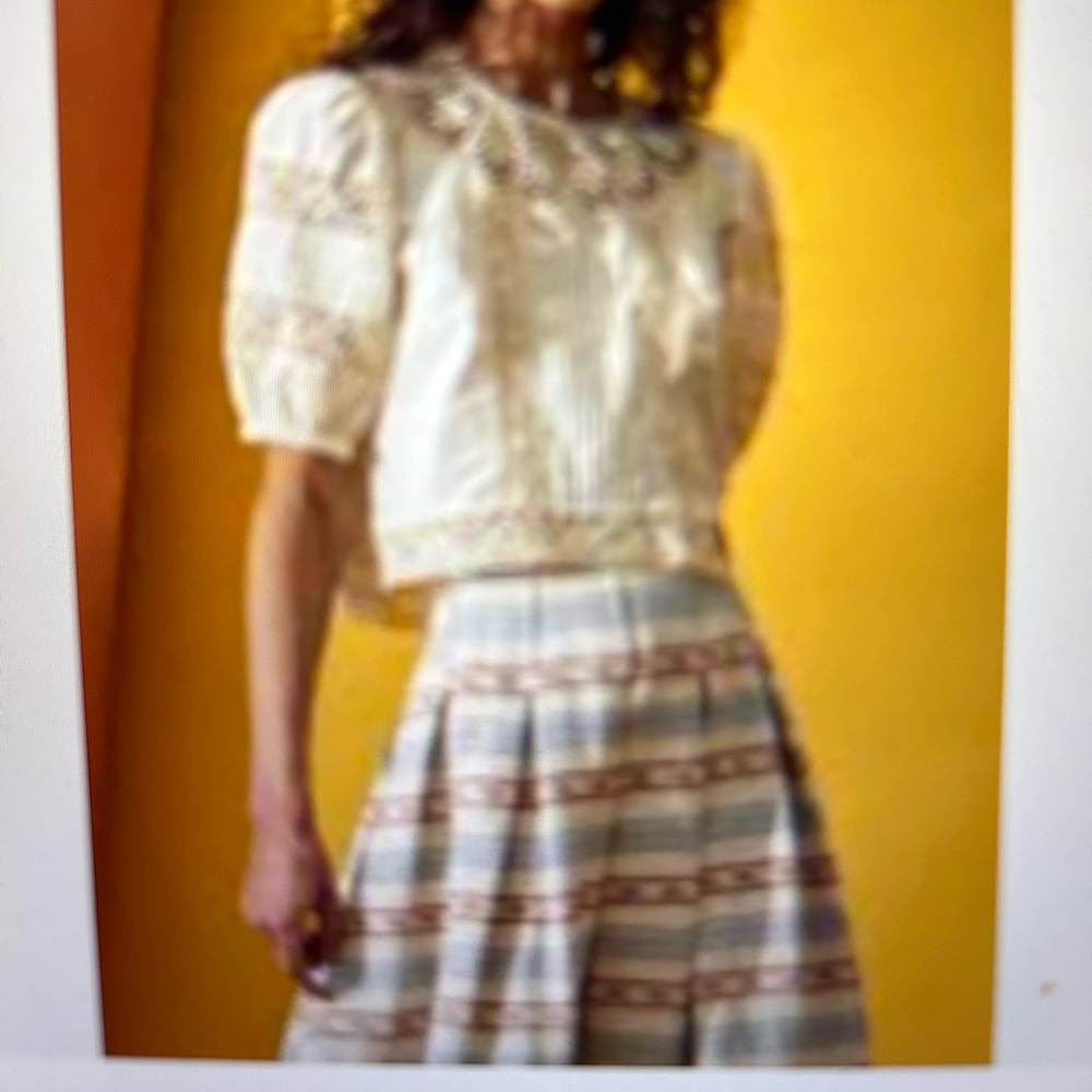 HUNTER BELL Oasis Stripe Skirt Alexis 0 XS length altered